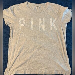 PINK Victoria's Secret Light Gray Tee